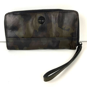 Timberland Women's Leather RFID Flap Wallet Clutch Organizer Olive Camo